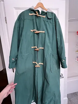 Polo Ralph Lauren Trench Duffle Toggle Coat With Hood .VTGMens Medium Green  • $200