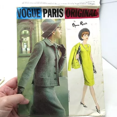 Vintage Pattern Vogue Paris Original Nina Ricci # 1313 SZ 14 Bust 34 Cut/Complet • $49.99