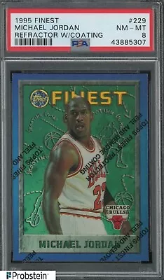 1995-96 Topps Finest Refractor #229 Michael Jordan Bulls HOF W/ Coating PSA 8 • $616