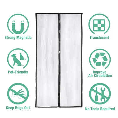2x HandFree Magnetic Screen Door Mesh Net BLOCK Mosquito Fly Insect Bug Curtain • $16.85