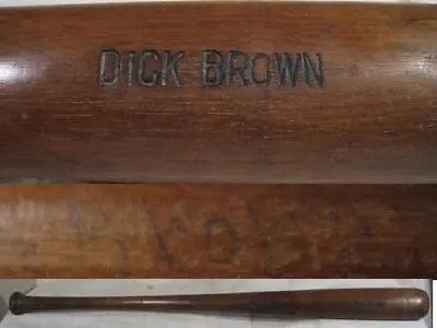 Hillerich & Bradsby Vintage Game Used Hickory Bat Dick Brown Stamped & Side Writ • $383.28