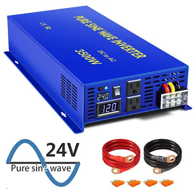 3500W Pure Sine Wave Power Inverter DC 24V To AC 120V Home Solar System Truck RV • $318.25