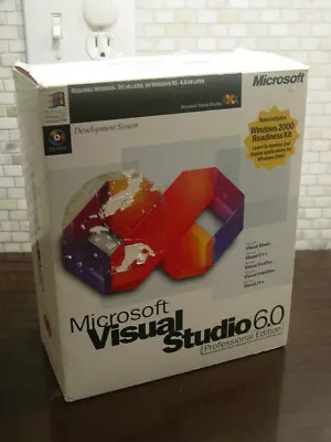 Microsoft Visual Studio 6.0 Suite CD-ROM Visual Basic SP5 J++ MSDE MSDN NT Plus • $149.95