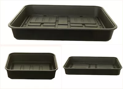 Plastic Gravel Tray Garden Patio Grow Strong Durable Various Sizes Black • £6.74