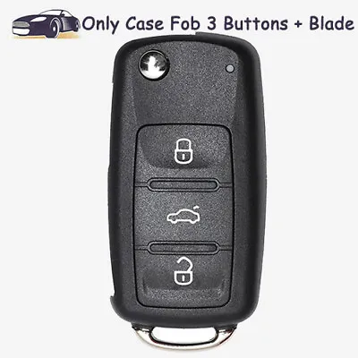 Flip Remote Key Case Fob 3 Buttons Shell For Volkswagen Polo Golf MK6 Jetta Eos • $8.71