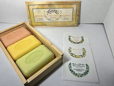 Mistral Soap Set Of 3 Bars “CELEBRATION DES MELONS“ Wood Box Gift Set • $29.99