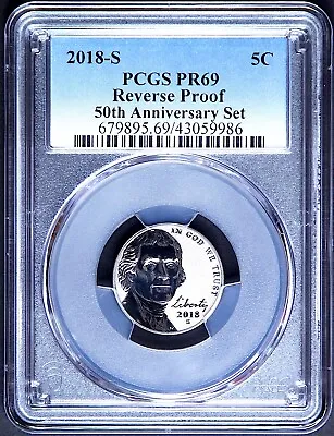 2018 S JEFFERSON NICKEL PCGS REVERSE PR69 50th Anniversary Silver Set • £26.95