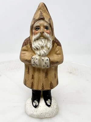 $220 • Buy Vaillancourt Chalkware Father Christmas W/Three Red Deer On Coat Signed #90 1999