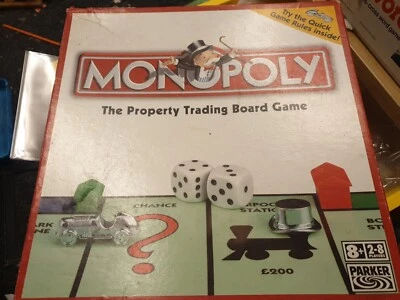 735. Vintage Classic Monopoly Board Game With 10 Tokens Complete Vgc • £8.99