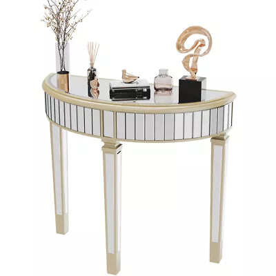 Half Moon Console Table Narrow Curved Mirrored Table • £173