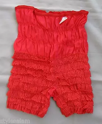 Pettipants Mid Length L Square Dance Lace Red NEW Size Large Mid-thigh Stretch • $29.45