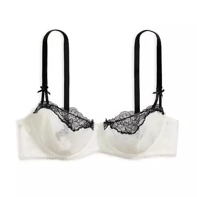 Victoria's Secret Dream Angels Wicked Unlined Dot Balconette Bra 38D *B/W* NEW • $24.99