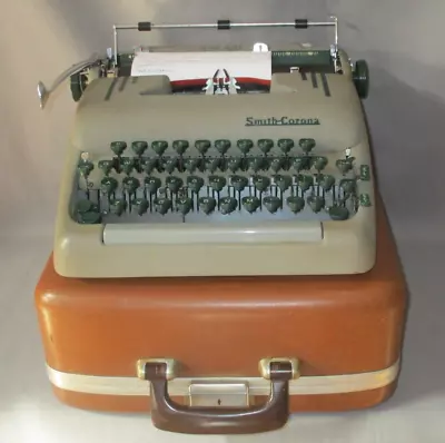 Vintage Smith Corona Silent Super Portable Manual Typewriter W/ Case Green Keys • $143.19