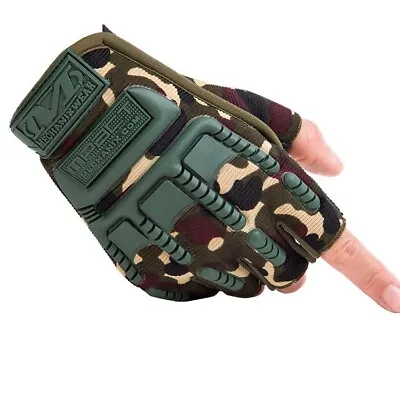 Tactical Half Finger Gloves  Military Combat Police Camouflage Fingerless  • $9.95