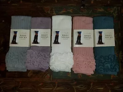 Simply Noelle Tall Boot Socks Ruffle My Feathers 5 Colors ***nwt*** • $8