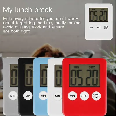 Large LCD Digital Kitchen Egg Cooking Timer Count Down Clock Alarm Stopwatch UK • £3.42