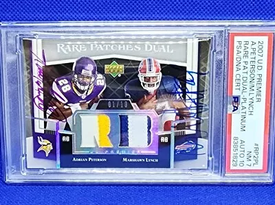 2007 Upper Deck Premier⚡️Adrian Peterson⚡️Marshawn Lynch⚡️Rookie Patch Auto⚡️1/1 • $899.69