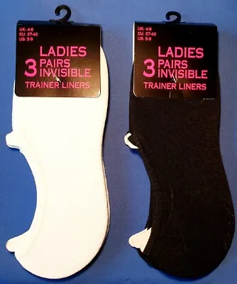 £3.97 • Buy 3 Pairs Trainer Ladies Shoe Liner Footsies No Show Gym Invisible Socks Size 4-8