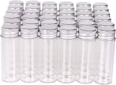 100 Tiny Glass Bottles Clear Small Vials 15Ml Empty Mini Jars With Aluminum Scre • $40.99