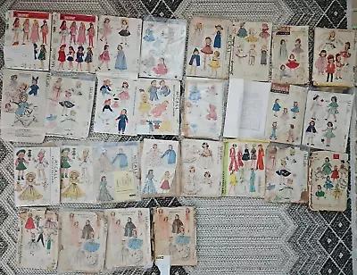 Lot Of 28 VERY OLD VTG Sewing Patterns Simplicity & McCALLS DOLL CLOTHES Fragile • $19.50