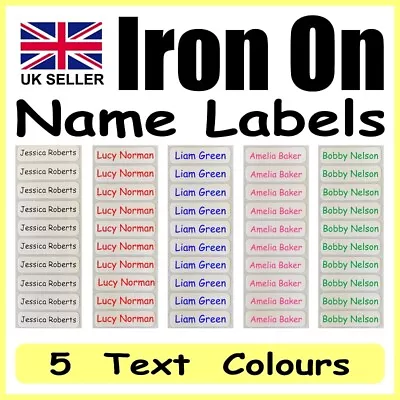 Iron On Name Labels Personalised Tapes Clothes School Uniform Custom Tags COMIC • £2.19