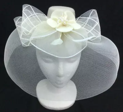 Fashion Fascinator Mini Ivory Hats Tea Party Kentucky Derby Wedding Cocktail OS • $39.99