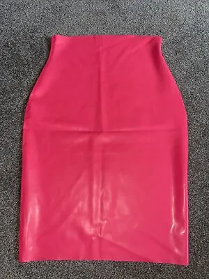 William Wilde Pink Latex Pencil MIDI Skirt. Size Large. Absolutely Stunning!!! • £85