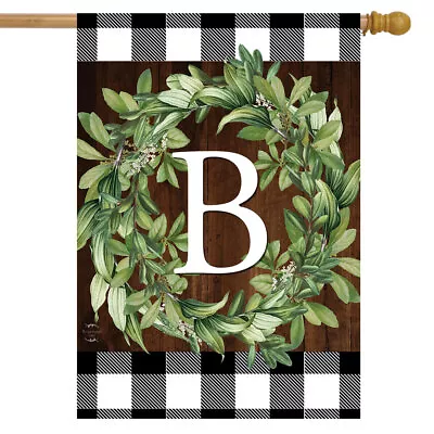 Wreath Monogram B Double-Sided House Flag Everyday 28  X 40  Briarwood Lane • $18.99
