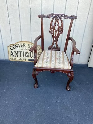 00001 Set Of 8 Solid Mahogany Chippendale Chairs Chair S • $975