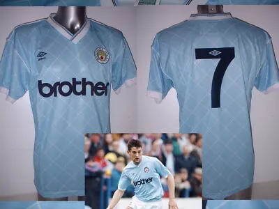 Manchester City David White Retro Shirt Jersey NEW L XL Football Score Draw Top • £47.99