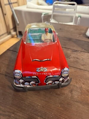 Jouet Voiture Ancienne En Tôle JOUSTRA Rouge – Édition 2002