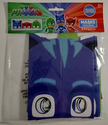 PJ Masks Birthday Paper Masks (8 Pcs) 3 Designs Bday Party Fun Amscan INC. • $4.99