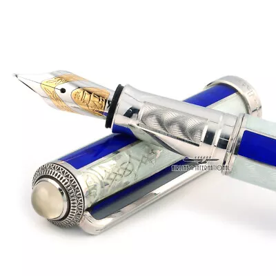 Michel Perchin LE Hampton Royal Blue & White Fountain Pen  • $7400