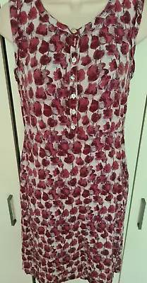 £6.99 • Buy White Stuff Sleeveless Button Front Floral/Leaf Dress (UK 8)