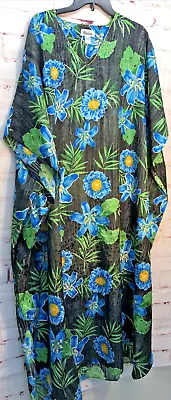 Willard Mumu  Patio Dress  One Size. Black Multi Large Xl Kaftan 1x Swim Coverup • $26.75