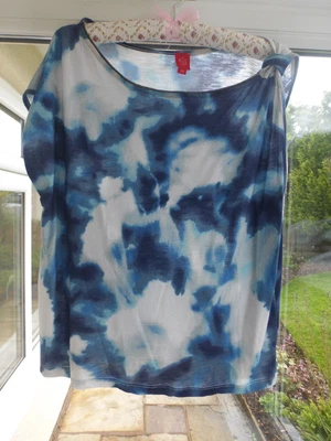 £2.99 • Buy Miss Captain MISS Blue Tie Dye Print Knot Shoulder Top Size T2 Medium