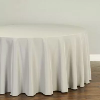 1 Or 10 Pcs LinenTablecloth 108 In. Round Polyester Tablecloths 30 Colors! • $14.58