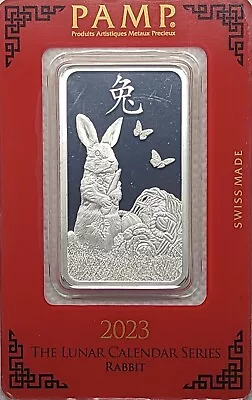 1 Oz Silver Bar - PAMP - 2023 Year Of The Rabbit • $49.85
