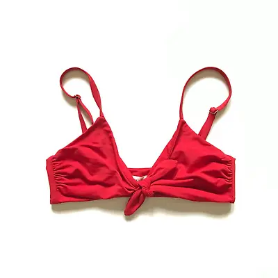 Mara Hoffman Carla Bikini Top Swim Suit Womens XL Red Tie Front Spaghetti Straps • $48.74