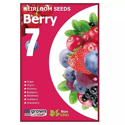 2170+pcs 7 Heirloom Berry Seeds Cherry Raspberry Blueberry Strawberry Grape.. • $9.99