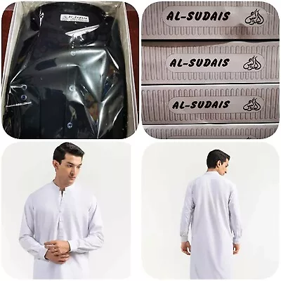 Men's 2023 Pakistani Indian Shalwar Kameez Embroidered & Plain Suit Eid Gift • £25.99