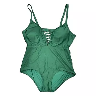 NWOT ModCloth One Piece Swimsuit V-Neck Green 2X Plus • $40