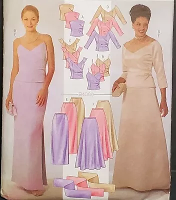 UNCUT Butterick 4069 Formal Two Piece Dress Pattern 18 - 22 Maxi MOB Side Pleats • $8.98