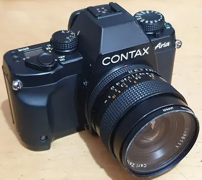 £479.99 • Buy Contax Aria 35mm SLR Film Camera + Carl Zeiss Distagon Lens F/2.8 Fully Tested