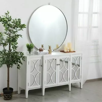 Mirrored White Cabinet Credenza Living Dining Room Bedroom Hallway Sideboard 60  • $1638.47