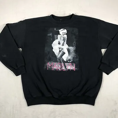Marilyn Monroe Sweater Adult Large Black Pullover Y2K Sweatshirt Cotton Mens B2 • $11.35
