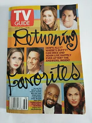 TV Guide Magazine September 8-14 2001 Returning Favorites Sarah Michelle Gellar • $11.99