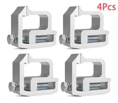 ⭐4 PCS Silver Truck Cap Topper Camper Shell Mounting Clamps Heavy Duty Aluminum  • $19