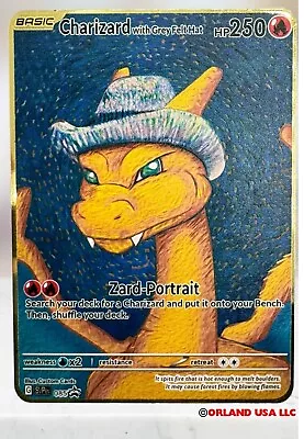 Pokemon Charizard With Grey Felt Hat Van Gogh Gold Card • $9.50