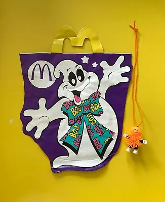 McDonalds Ghost Halloween Glow Trick-or-Treat Bag+Happy Face Spiky Ball Necklace • $4.99